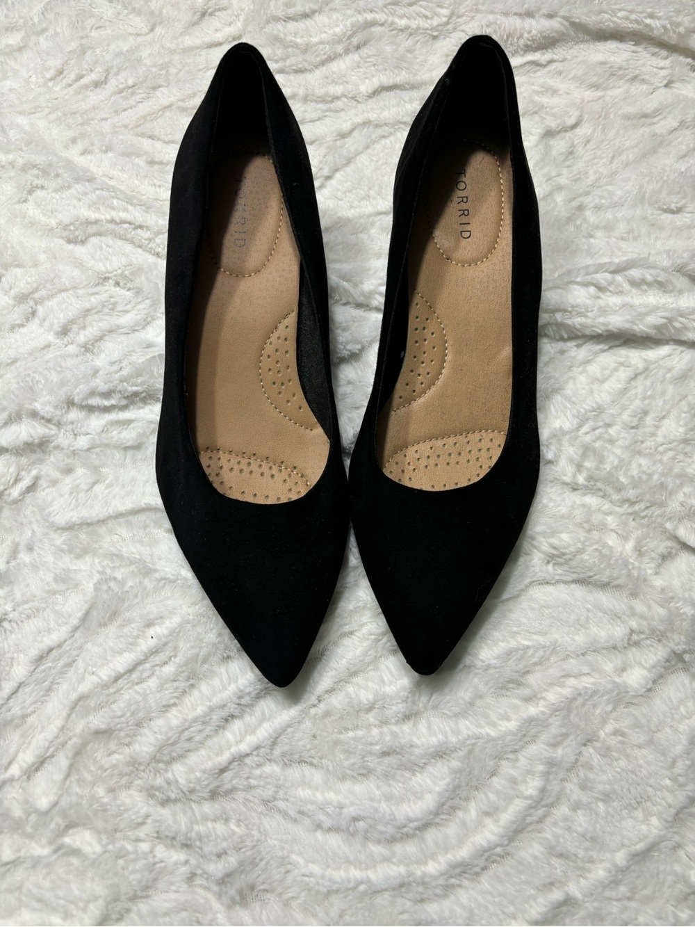 Torrid Black Kitten Heels Size 11.5 Flocked